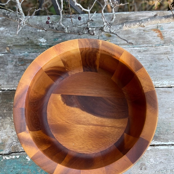 Dansk teakwood large serving bowl tulip new - Picture 16 of 16